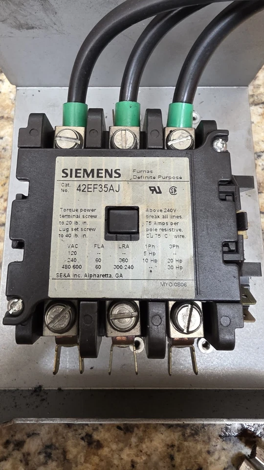 Siemens 42EF35AJ 3-Pole 60A Contactor w/ Mount Bracket (HAAS 32-5029 Assy) –... - Image 3 of 4