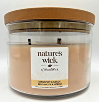 Woodwick Bergamot & Neroli 433G 3 Dochte Duftkerze Glas Holzdeckel Aroma Neu Ovp