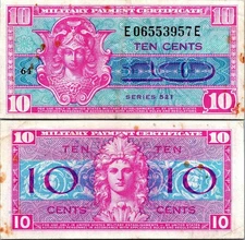 Series 521 10 Cents MILITARY PAYMENT CERTIFICATE