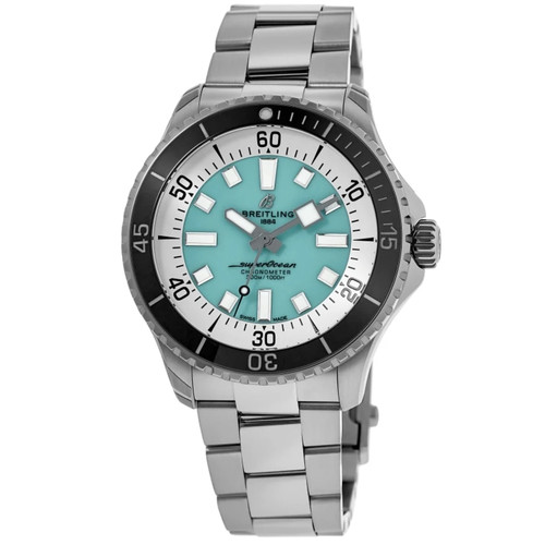 New Breitling Superocean Automatic 44 Turquoise Dial Men's Watch A17376211L2A1