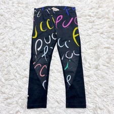 Emilio Pucci Leggings Black Colorful Logo Women's Size 4 From Japan