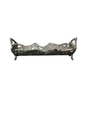 Vintage Arthur Court  Cracker Biscuit Serving Tray Dish Silver Embossed Metal
