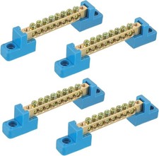 Grounding Bus Bar 8 Position Brass Terminal Block