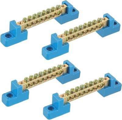 Grounding Bus Bar 8 Position Brass Terminal Block