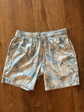 Travis Mathew Shorts Mens 30x7" Blue Floral Stretch Swim Hybrid Trunks Unlined