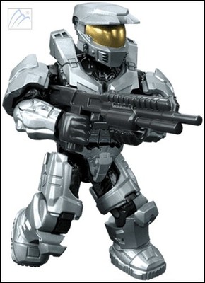 2020 HALO MEGA CONSTRUX BLOKS SILVER MARK-V SPARTAN FIGURE CLASH ON THE RING