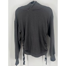aerie Women's Gray Side Ruched Adjustable Pullover Hoodie Size Small