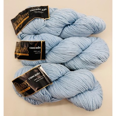 Cascade 220 Summer Sky 7815 100 Percent Pure Wool 3 Skeins Same Dye Lot 7315