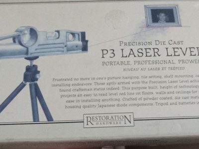 Restoration Hardware Precision Die Cast P3 Laser Level & Tripod