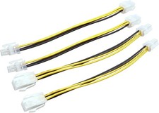 4 Pack 8Inch 4-Pin ATX CPU Power Adapter Cable, 12V Motherboard Power Extensio