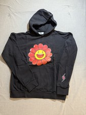 J Balvin x Murakami Pullover Hoodie Men's Small Black Long Sleeve Sweatshirt.