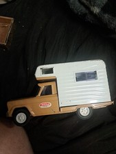 Vintage 1970s Tonka Toys Stainless Steel Mini Tan Jeep Camper Truck Pgh Steelers