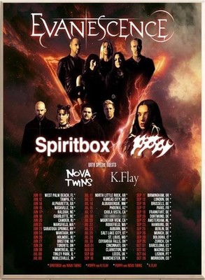 Evanescence North America Tour 2026 Poster