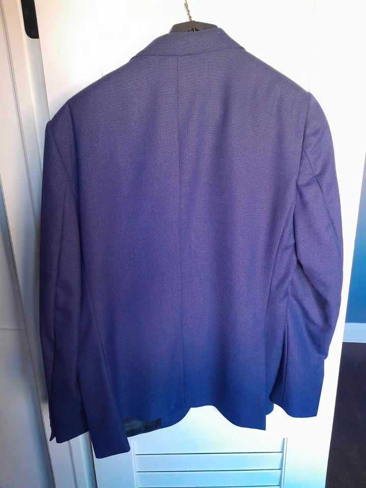 Abrigo Blazer Deportivo Tombolini Azul Marino Lunares Lana Virgen Talla 44R Italia I453 Foto 3 de 4