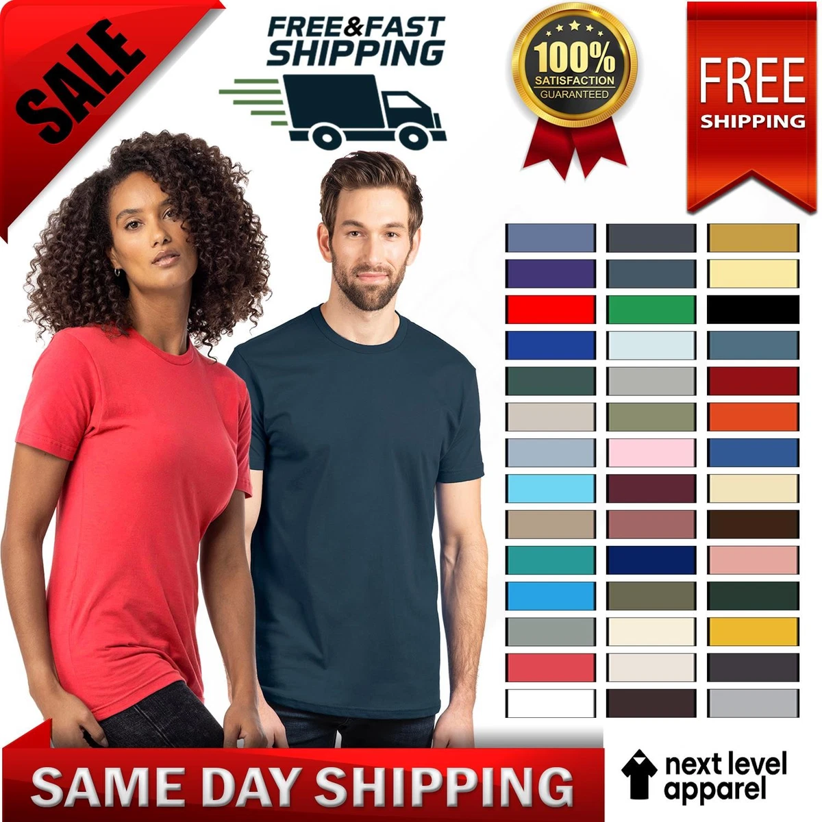 T-Shirt Homme Next Level Vert Kaki Manches Courtes - Taille XXL - Occasion Parfait État
