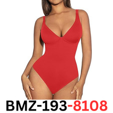 FeelinGirl Red Bodysuits for Women Tummy Control Body Suits Thong Body Shaper XL