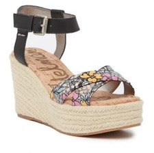Sam Edelman sz 6 Destin Wedge Espadrille Sandals Women  s Floral Platform Shoes