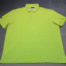 Sunday Swagger Polo Shirt Mens 3XL Green Palm Print Golf Stretch Performance