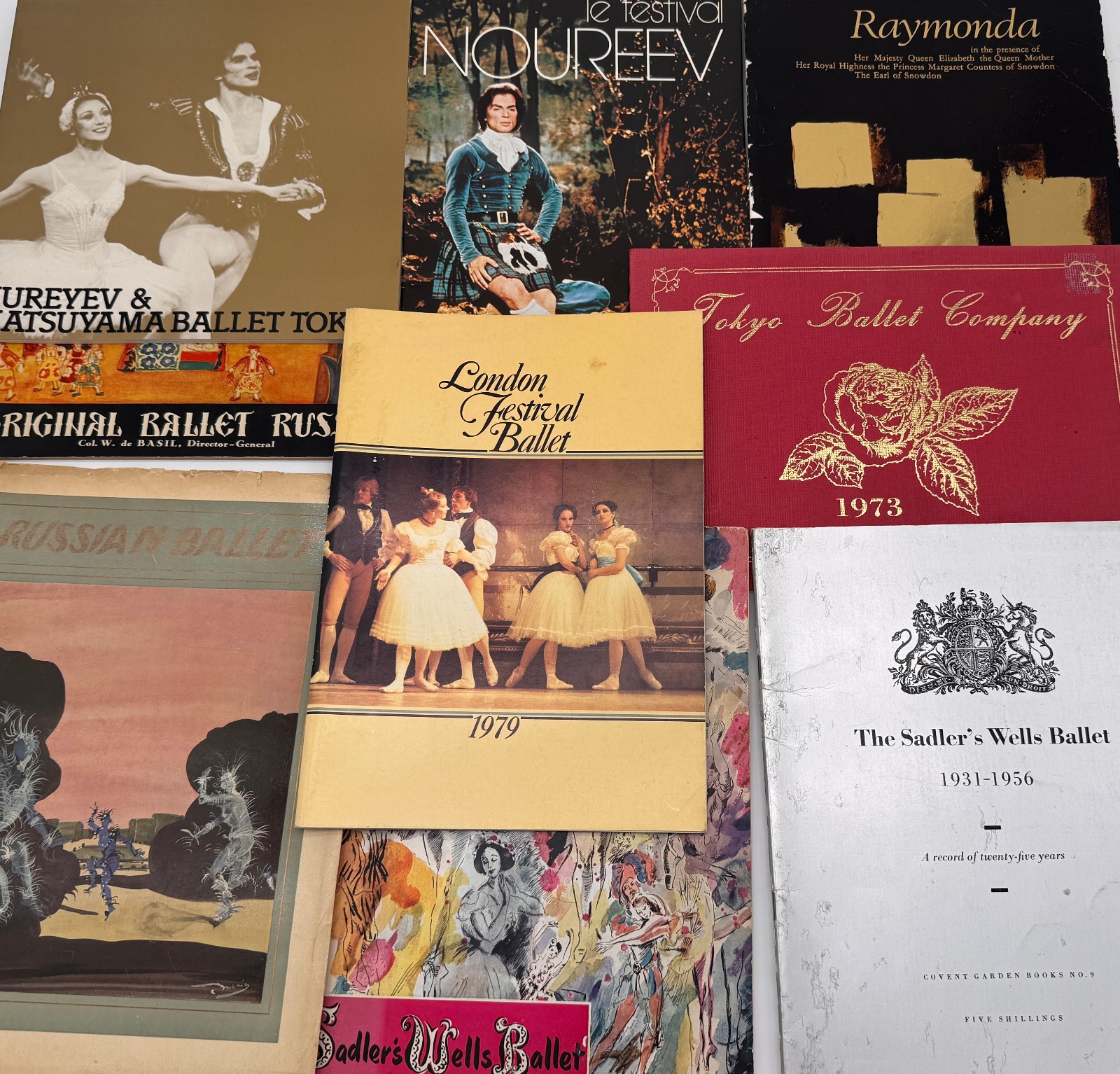 Folleto de programas multilista efímeros de ballet de colección revistas Nureyev Fonteyn