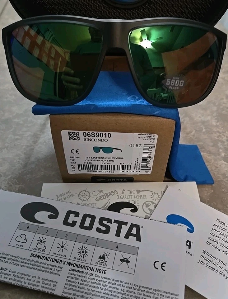 🔥 Espejo COSTA DEL MAR 06S9010-04 Rincondo Mate Humo/Verde POLARIZADO 580G NUEVO Foto 4 de 4