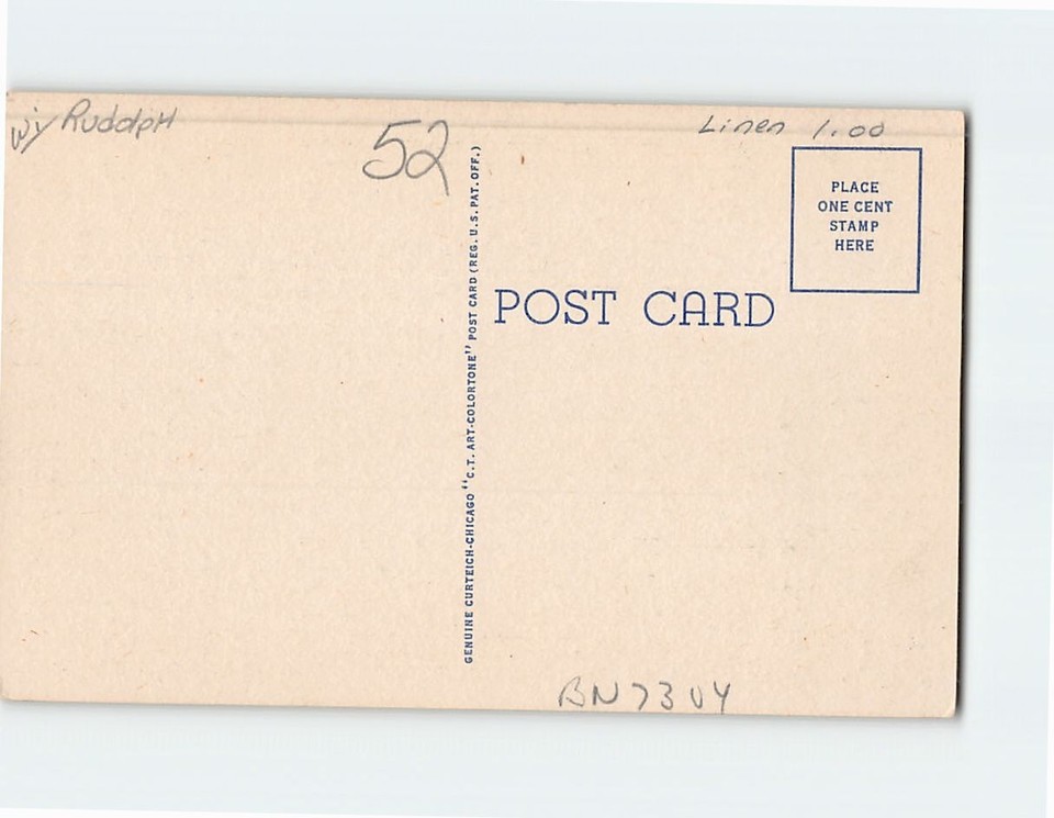 Postcard Statue of St. Bernadette Grotto Shrine Rudolph Wisconsin USA ...