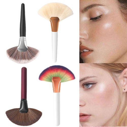Fan-Shape Makeup Brush Large Flat Highlight Blush Powder Loose Powder Face Brush - Picture 2 of 27
