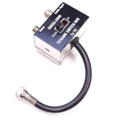 New Switch Box Adapter for Atari 2600 Cable Hookups Video Game RF TV 75ohm Coax