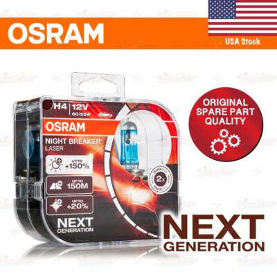 OSRAM NIGHT BREAKER LASER Headlight NEXT GEN Bulbs H4 +150% 60W/55W 64193NL-HCB