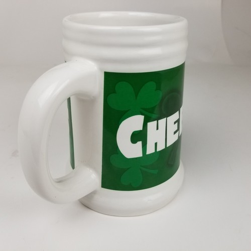 Taza irlandesa trébol Cheers Clover grande cerveza MTY Int. St Patricks Paddy Day 6" - Imagen 3 de 8