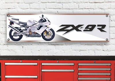 BR473B KAWASAKI ZX9R E SILVER INSPIRED WORKSHOP BANNER SIGN GIFT