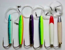 4" Cedar Plugs Rigged 6 Pieces 6 Colors Fishing Trolling Lures 