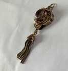 Antique Victorian 14k Gold Very Heavy Amethyst Rare Tassel Pendant — photo 6