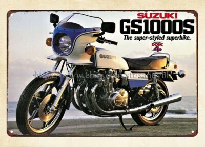 home decor  stores 1979  GS1000S motorcycle man cave metal tin sign