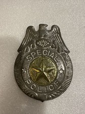 SPECIAL POLICE NOVELTY TIN BADGE Made In Japan 3  By 4  
