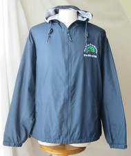 PORT AUTHORITY ZIP FRONT BLUE LINED HOODED JACKET WINDBREAKER RAIN COAT XL NEW