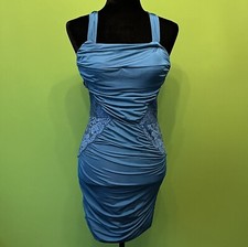 Ole Ole Blue Party Dress With Lace Sides, Size S