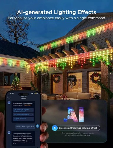 Govee Luci di Ghiaccio, 10M Luci RGBIC da Esterno, 400 LED Smart LED Natale con - Foto 8 di 10