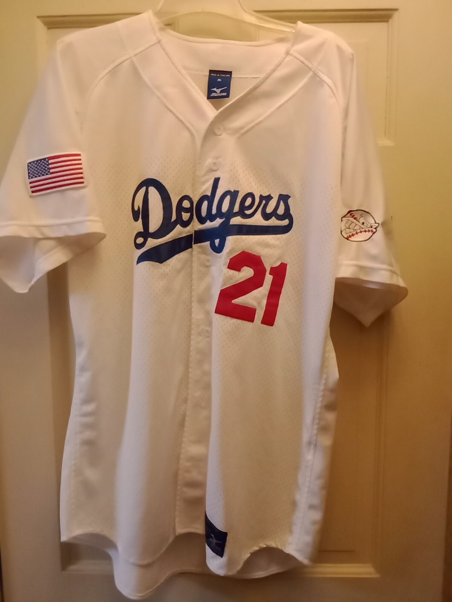 Los Angeles Dodgers White Mesh Mizuno Baseball ⚾ Jersey XL #21