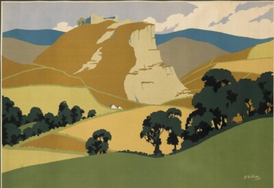Wales Archibald Bertram Webb 1923 Color Woodcut British Landscape Print