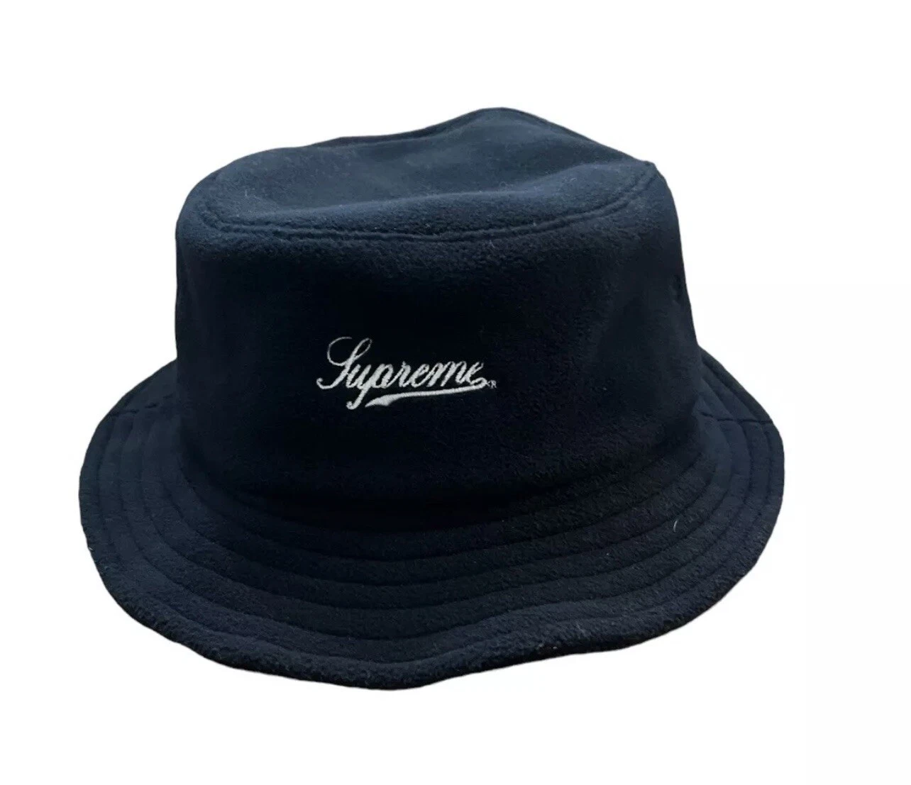 Chapeau seau polaire Supreme M/L Crusher Polartec bleu authentique fabriqué aux États Unis rare