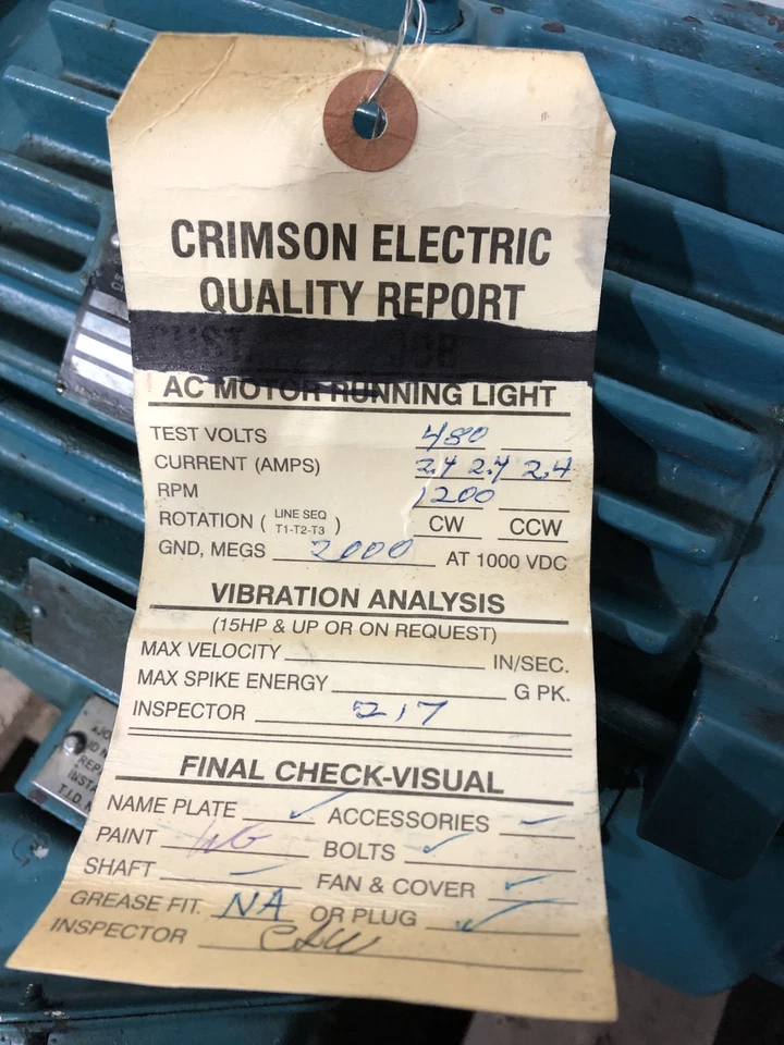 ABB 4VM 213TTFS6076ER R142 Inverter Duty Induction Motor 3 HP 1174 RPM Type TFS - Image 3 of 4