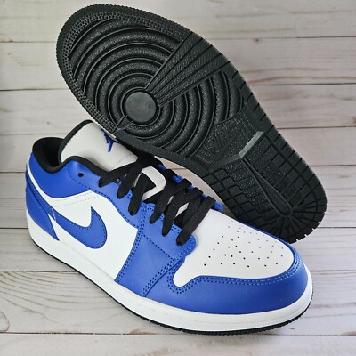 Nike Air Jordan 1 Low Blue/White Game Royal 553558-124 Mens Size