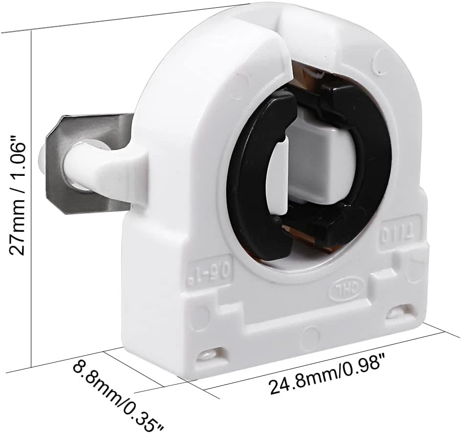 4Pcs T8 Fluorescent Light Holder G13 Base Non-Shunted Lamp Socket AC 500V 2A for - Image 3 of 4