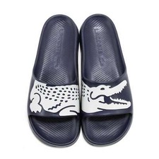 Mens Lacoste Slides Sandals Lacoste Croco Slides - Navy Blue