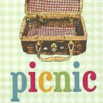 20 Servietten Papier 25 x 25 cm Picknick Picnic light green IHR Ideal Home Range