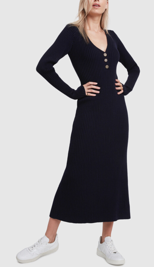 Label by GOOP LARKIN HENLEY SWEATERDRESS X-Small NWOT