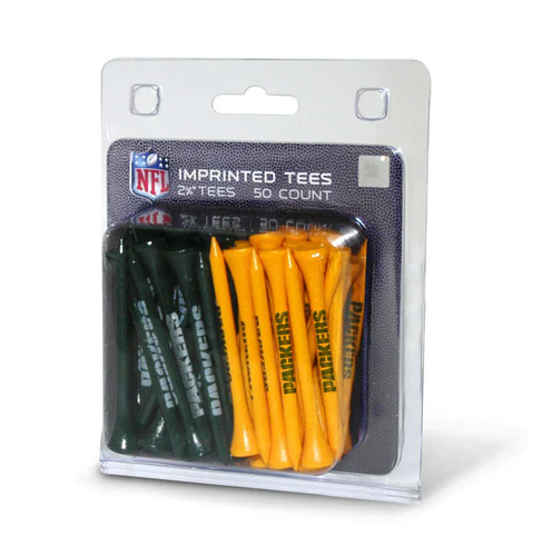 150 NFL Team Golf Green Bay Packers Green Yellow Golf Tees 3-50 Packs 2 3/4 inch - Picture 2 of 2