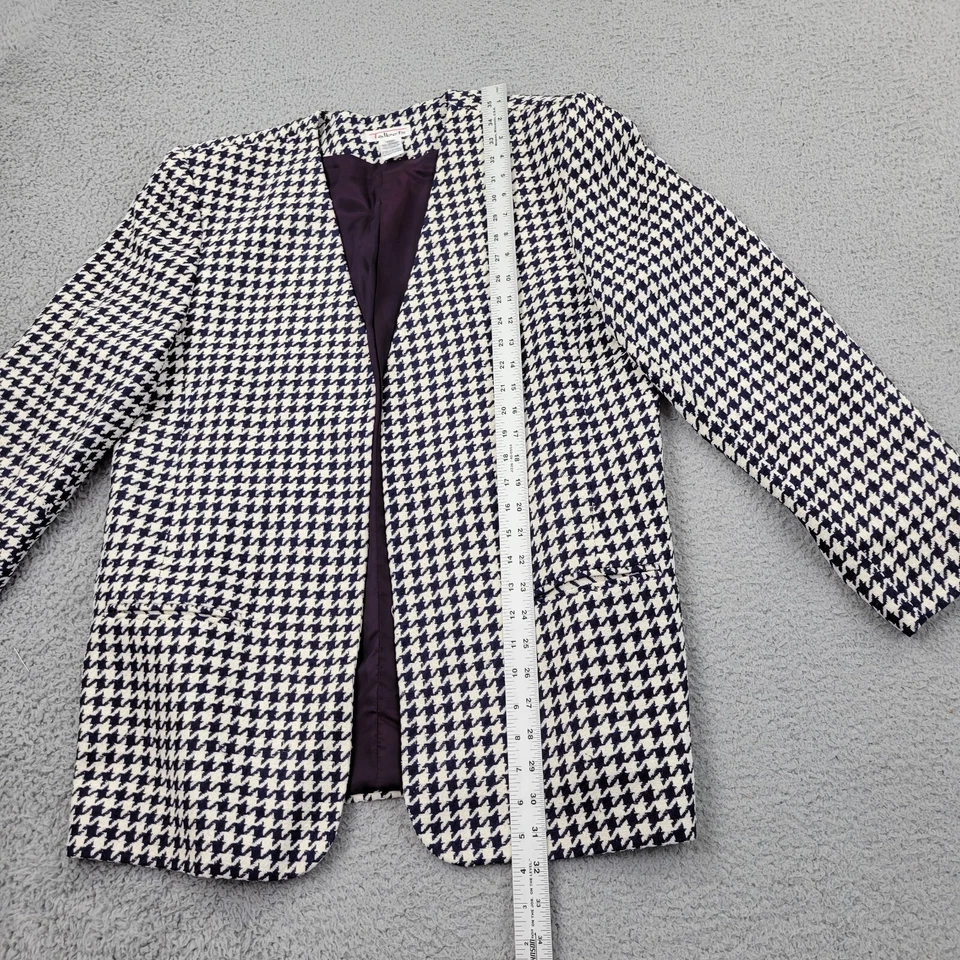 Talbots Blazer женский 16 белый шелк гончая открытые передние карманы с длинным рукавом - Изображение 4 из 4