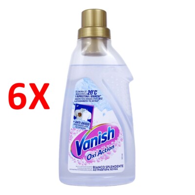 6 X Vanish Fleckentferner Oxi Action Multi Power Gel Weiss GlÄnzend 750 Ml