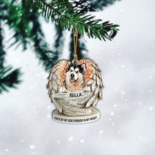 Dog In The Angel Wing Christmas Hanging Ornament, Dog Memory Ornament Decor